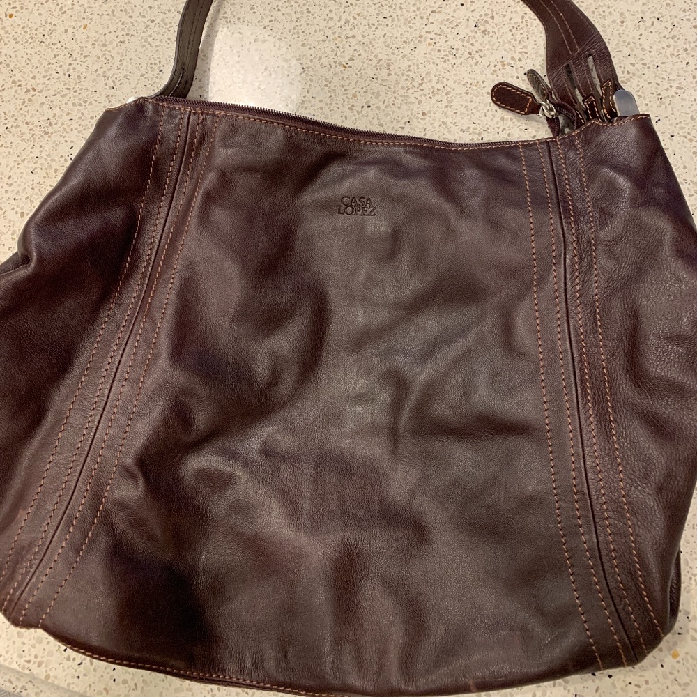 Casa Lopez brown leather satchel